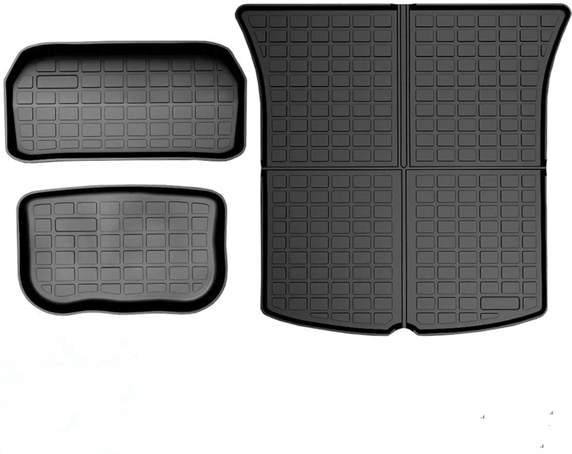Top-TechAll Weather Cargo Mats for Tesla Model Y - Non-Slip Protective Liners car trunk mats(Set of 3)