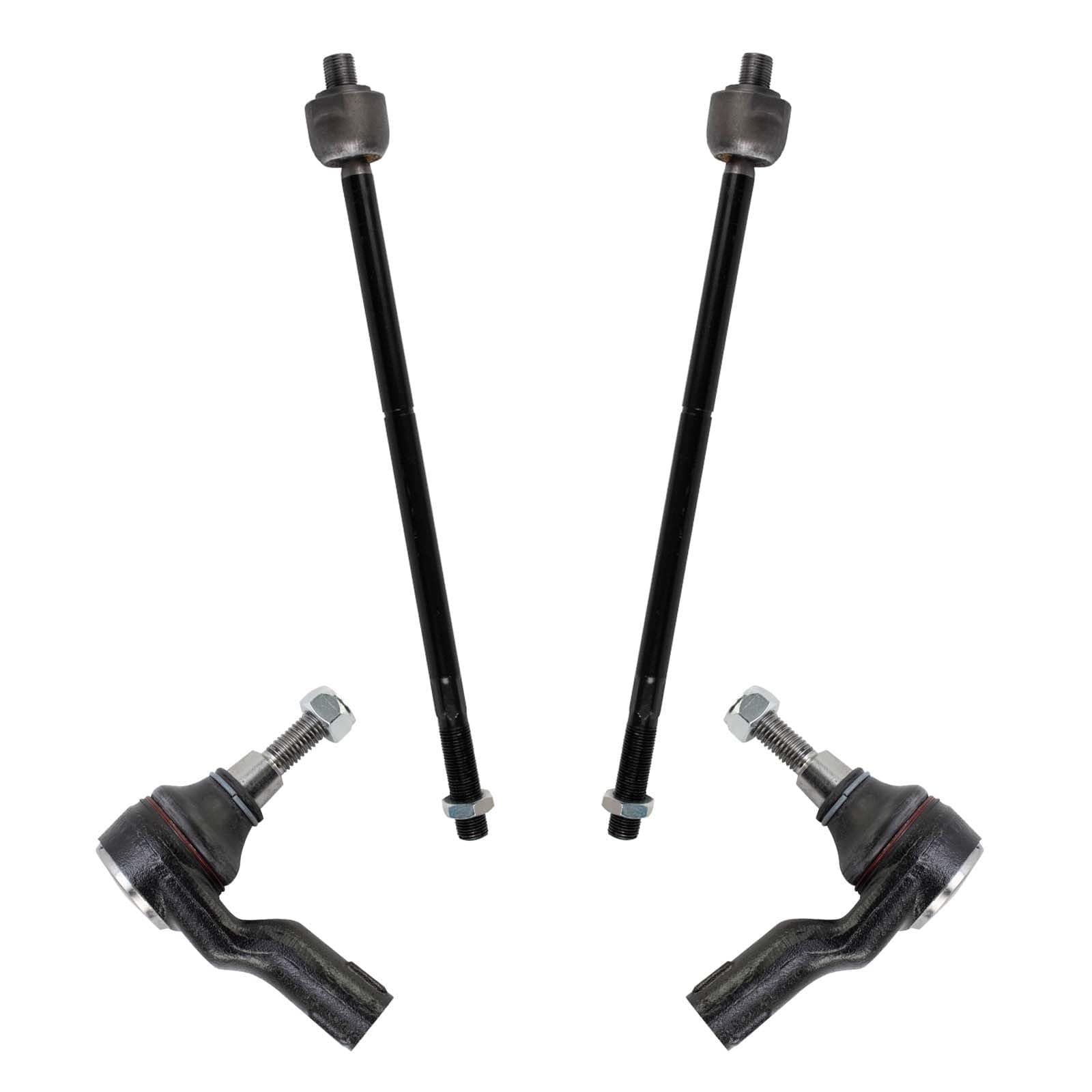 TRQ Inner and Outer Driver and Passenger Side Tie Rod Set 4 Piece Compatible with 2005-2009 Land Rover LR3