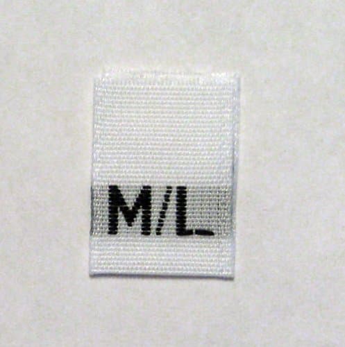 Multi Size M-L (Medium-Large) Clothing Size Labels (Package of 100)