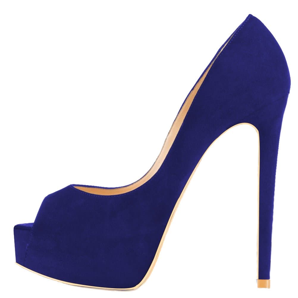 Maikool Women's Big Size Peep Toe High Heels Concealed Platform Shoes Size 5-15