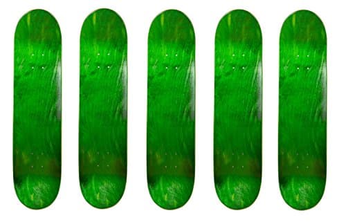 Cal 7 Blank Maple Skateboard Decks (Bundle of 5) (8.25 Inch, Green)