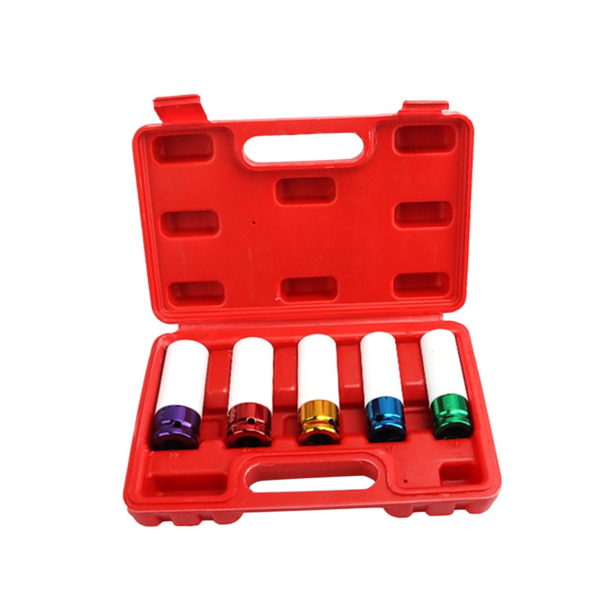 OSALADI 5 Pcs Car Tire Protection Sleeve Hex Socket Adaptor Socket Adapter Wheel Adapters Protection Socket Socket Wheel Nuts Impact Drive Lug Nut Socket Car Adapter Alloy Wheel Socket Red