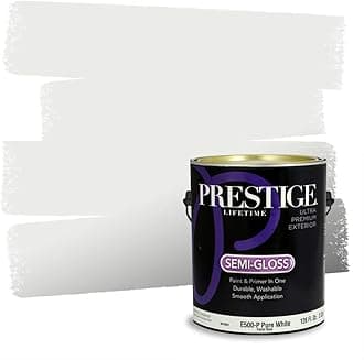 PRESTIGE Paints Exterior Paint and Primer In One, 1-Gallon, Semi-Gloss, Comparable Match of Valspar* Blanched Pine*