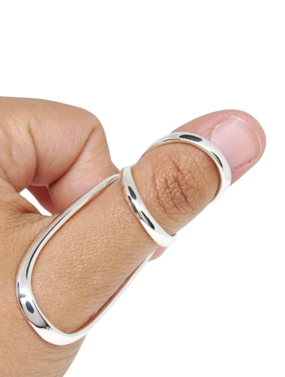 Thumb MCP Swan Silver Splint Ring with bracelet