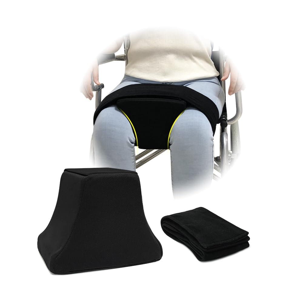 AOSSA Abduction Wedge Knee Separator Pillow for Hip Replacement Surgery Contoured Foam Orthopedic Knee Pillow with Strap Leg Separator Small Pillow Between Knees for Sleeping Sciatica Pain Relief