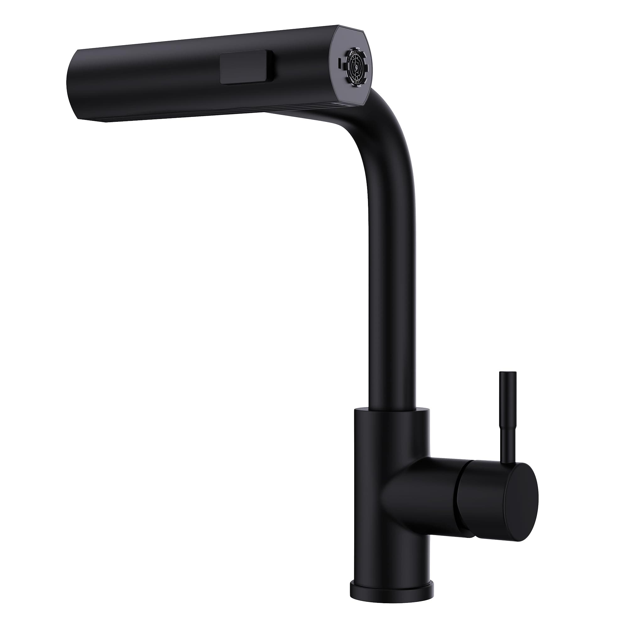 GIMILI Matte Black Kitchen Faucet with Pull Down Sprayer, Waterfall 15“ High Single Handle Kitchen Sink Faucets