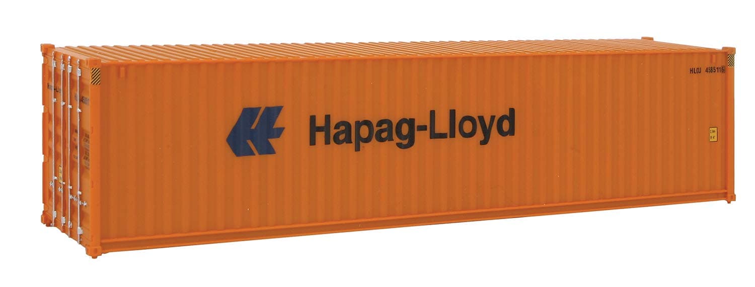 40' Hi-Cube Corrugated-Side Container-Hapag-Lloyd (Orange, Blue) 949-8254 HO Scale Model Railroad - Freight Model