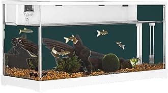 Fish Tank, Rectangular Aquarium Tank Clear Acrylic Aquarium Tank Top Circulating Filtration System, Silent Water Pump for Goldfish Small Fish& Home Office Desktop Decorative,38x14x18cm
