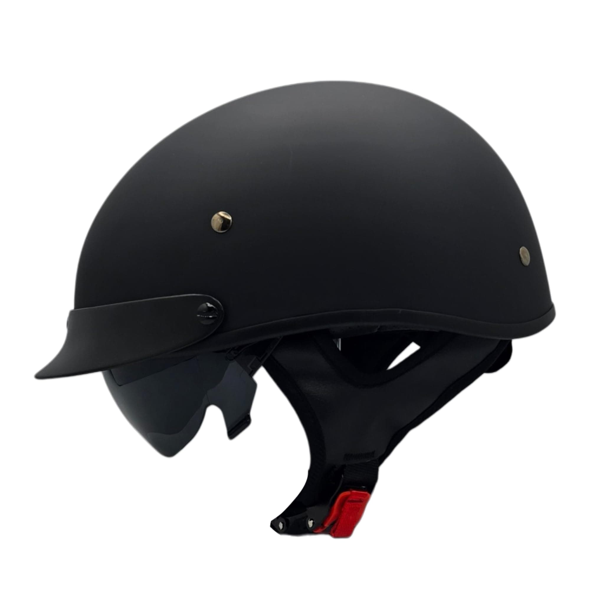 Vega Warrior Motorcycle Half Helmet with Sunshield/Adjustable Size Dial DOT Half Face Skull Cap for Bike Cruiser Chopper Moped Scooter ATV