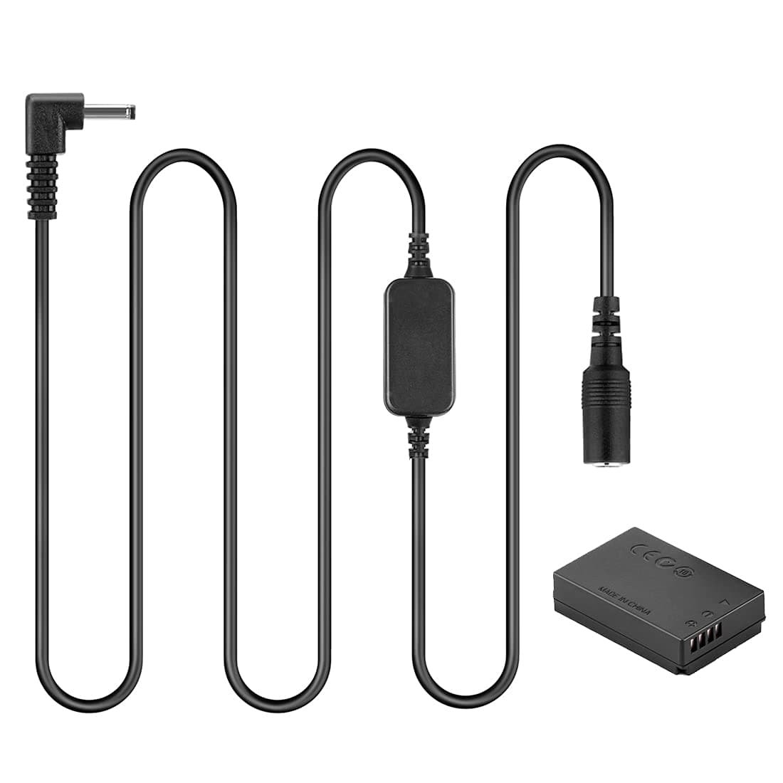 ACK-E12 12V-24V Step-down Adapter Cable + DR-E12 Coupler Dummy Battery for Canon EOS-M EOS-M2 EOS-M10 M50 M100 M200