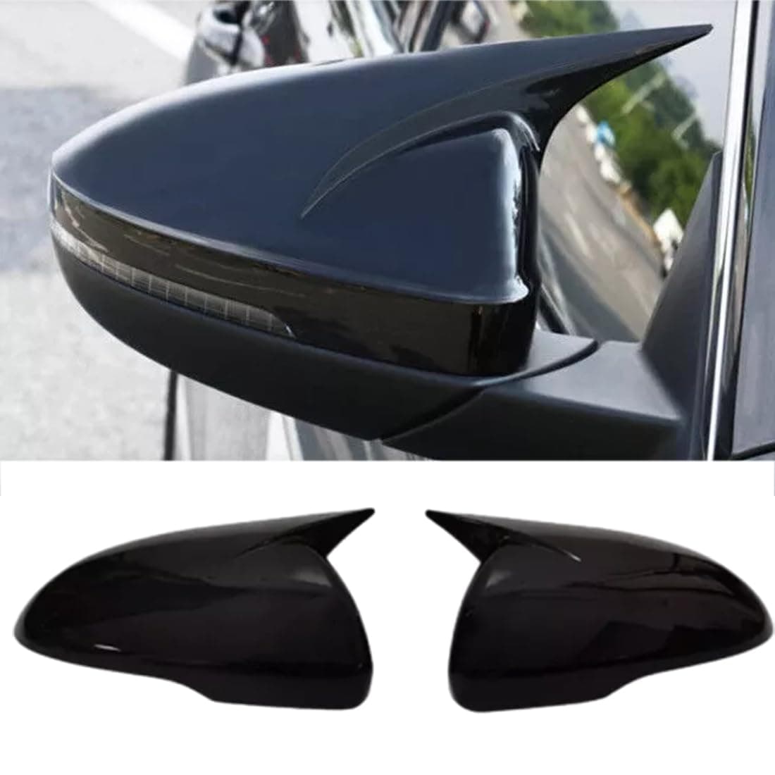 XITER Rear View Side Mirror Cover Side Mirror Cap For Kia Optima K5 2016 2017 2018 2019 2020,Glossy Black