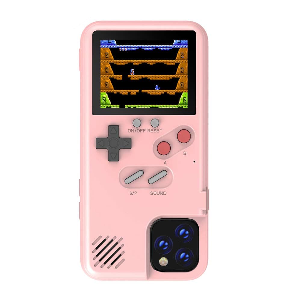 GO-VOLMON Handheld Color Gameboy Case for iPhone 7Plus, 36 Retro Games Playable Phone Case, Cool 3D Case for iPhone 6P/6SP/7P/8P Pink