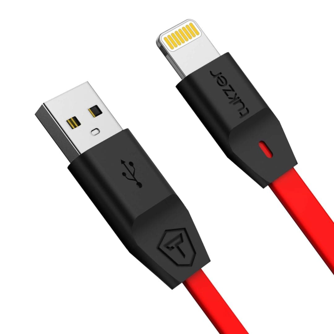 Tukzer Lightning to USB Fast Charging & Data Sync Cable Cord Compatible for iPad Air, Pro, Mini, Airpod, iPhone 14/13/12/11/ X/XS/XR/8/7/6/SE, (Red- 1 M)