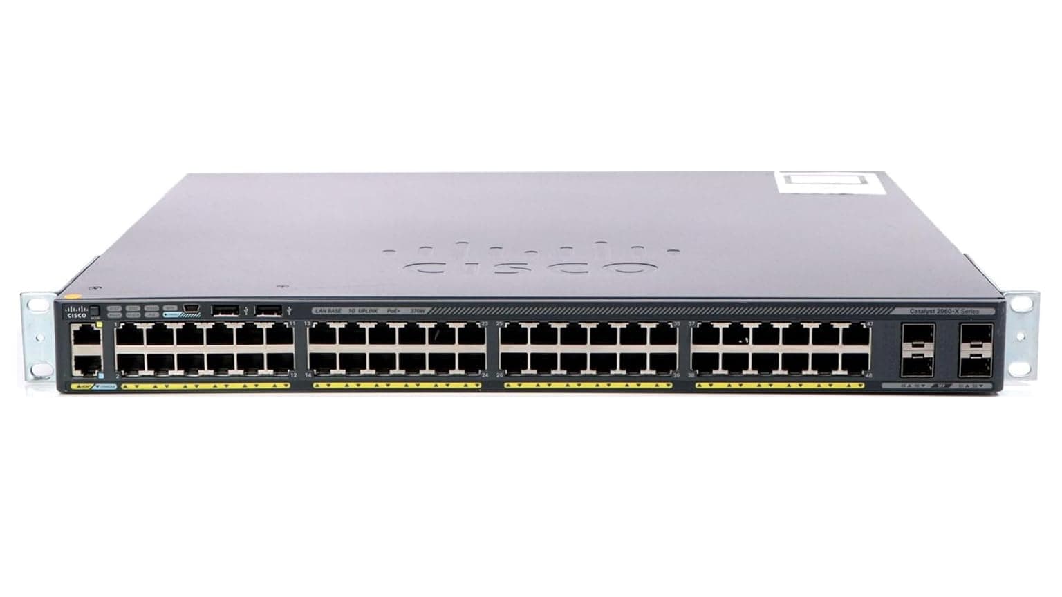 Cisco Catalyst 2960-X Network Switch (L2/L3, Managed, Gigabit Ethernet (10/100/1000), RJ-45, 216 Gbit/s, 107.1 Mpps) Black (Renewed)