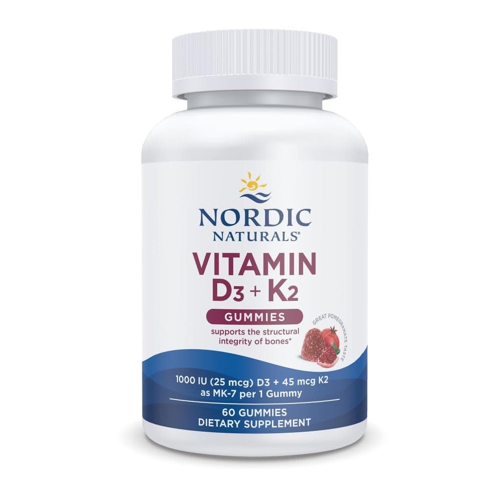 Nordic Naturals, Vitamin D3 + K2 Gummies, Pomegranate, 60 Gummies