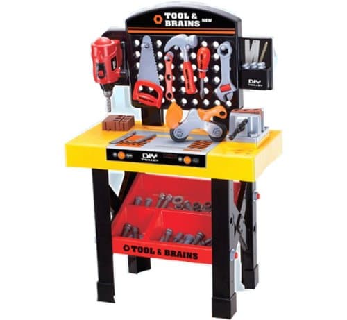 Inside Out Toys Childrens Toy Workbench and Tool Set, with working drill spanner etc, Over 35 pieces