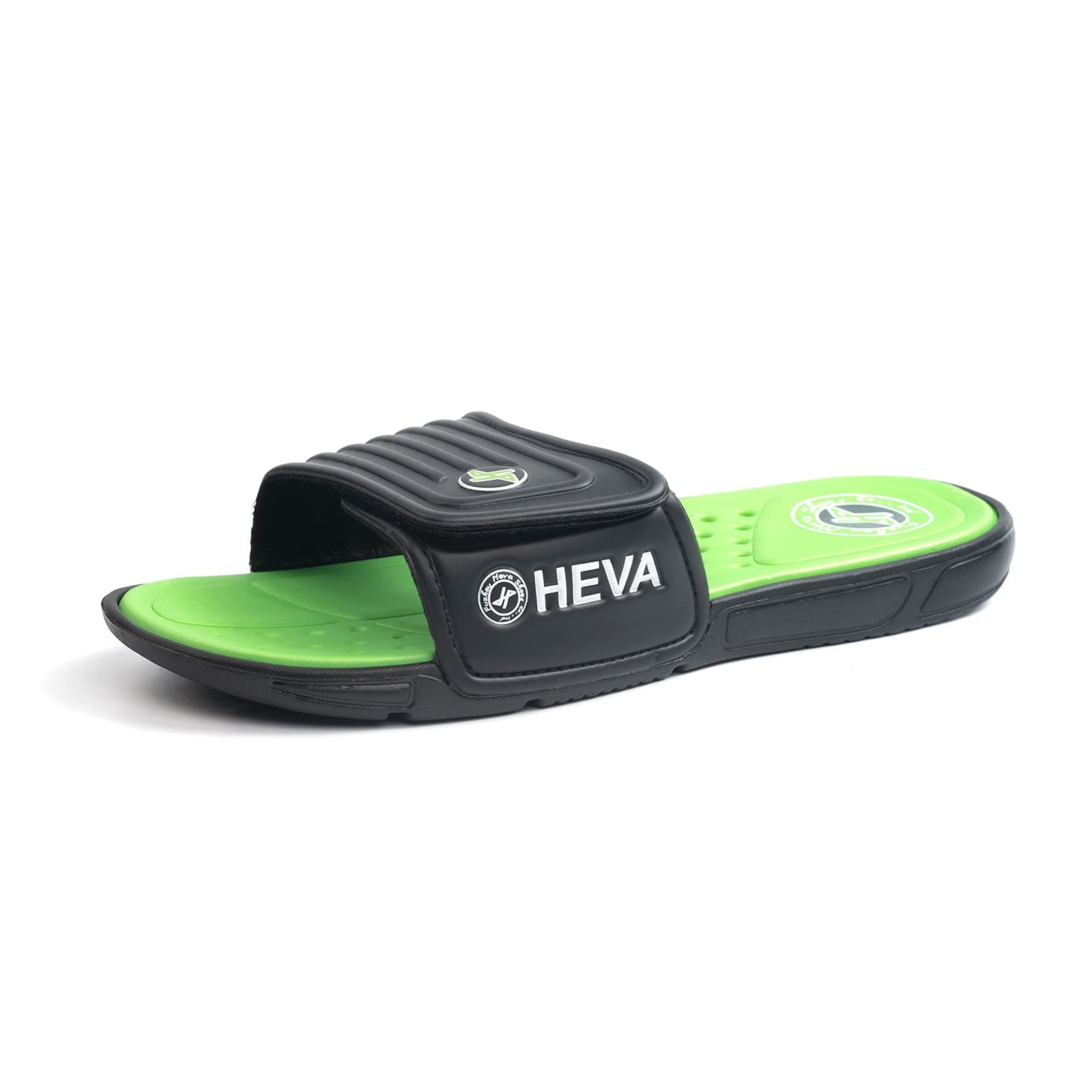 Men's Slide Sandals with Adjustable Upper and Comfort Quick-Dry Footbed Beach Shower Slippers