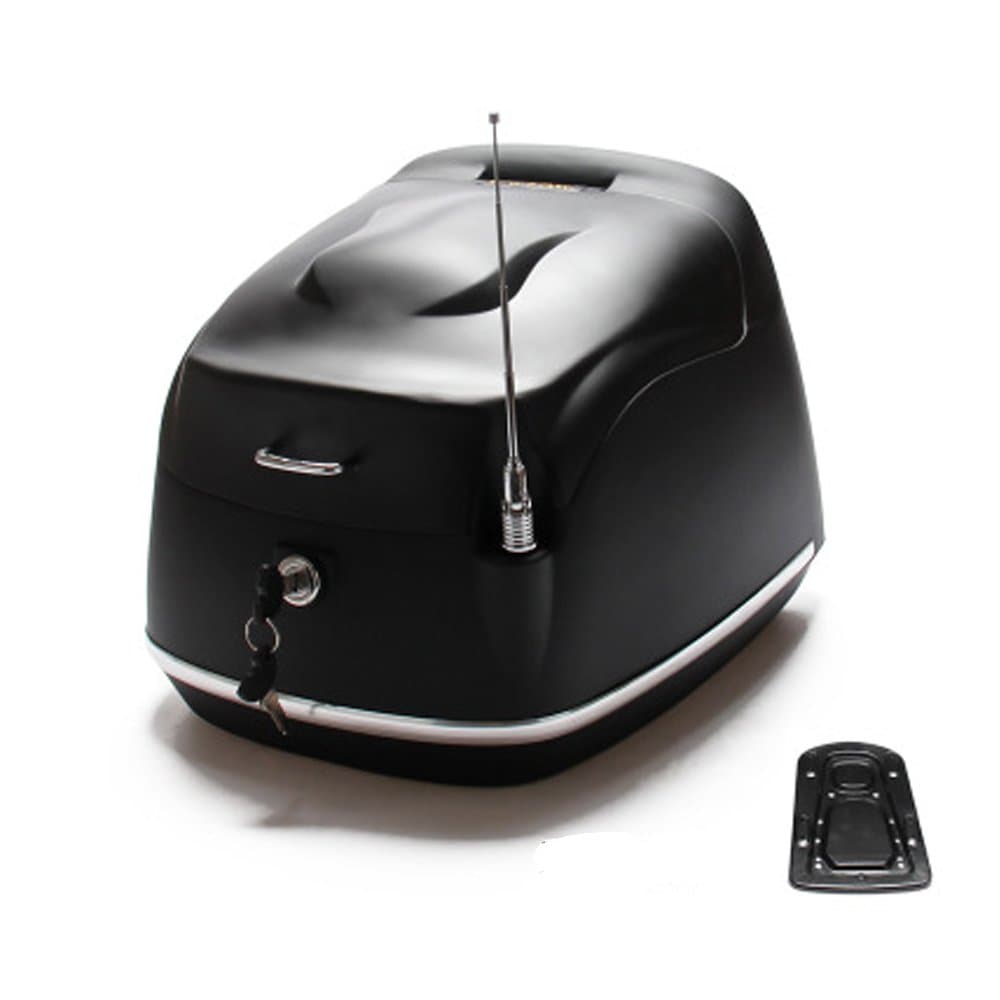 WinKing Universal Motorcycle Rear Top Box Tail Trunk Luggage Case,26L Hard Case with Mounting Hardare,15.7x14.9x13.4inch,Black