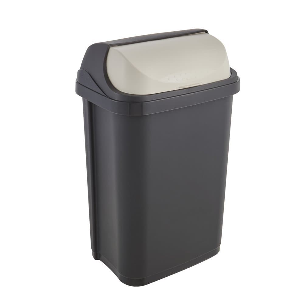keeeper Waste Bin with Roll-Top Lid, 25 Litre, Rasmus, Graphite Grey
