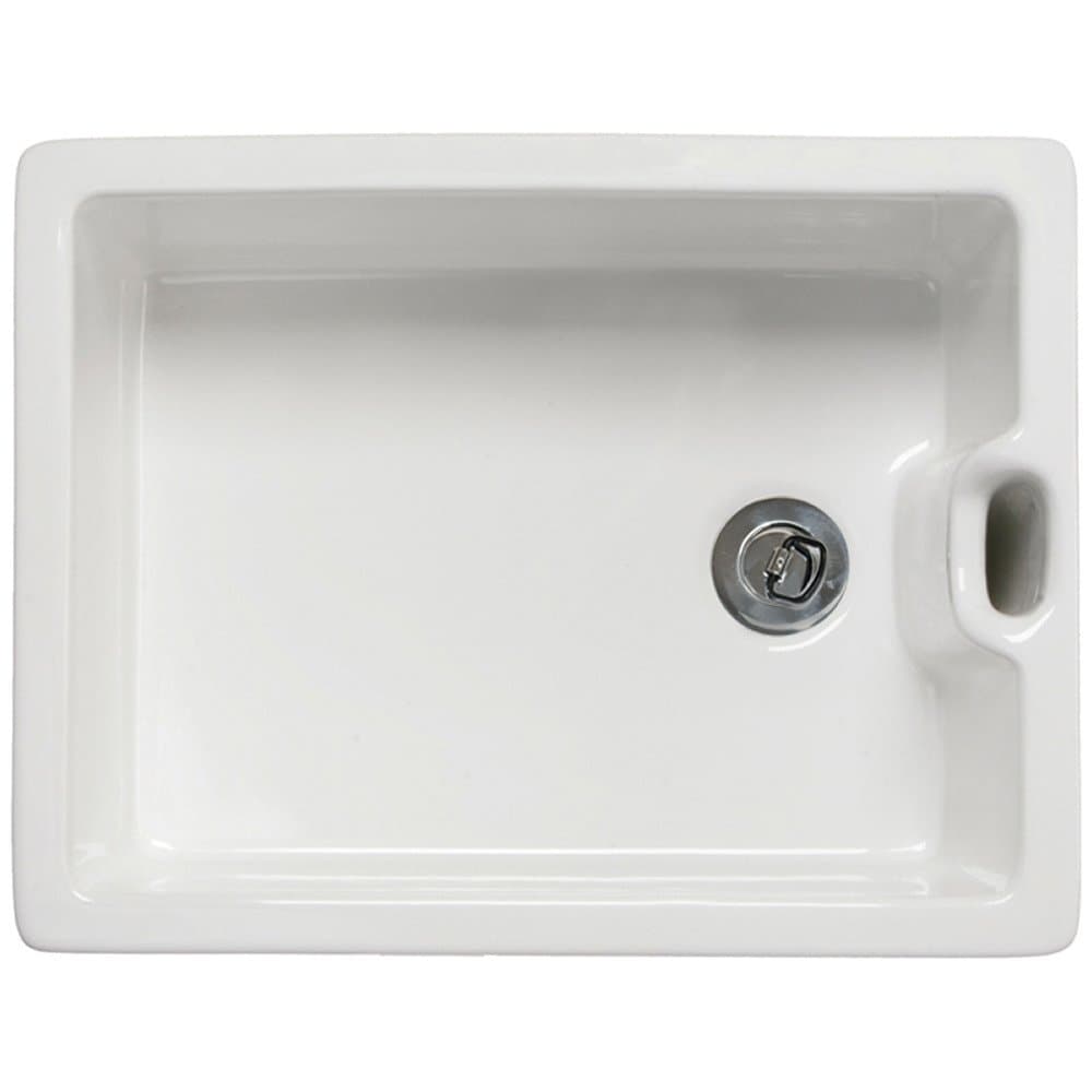 Belfast 100 1.0 Bowl White Ceramic Kitchen Sink & Plug Waste