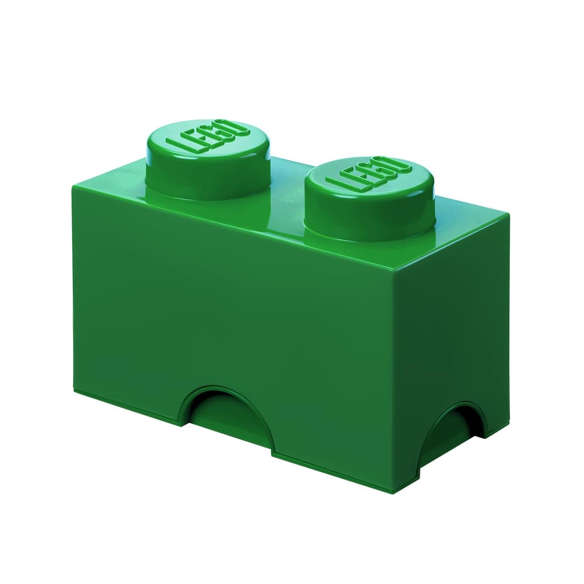LEGO Storage Brick 2 - studs Green, Stackable Storage Box, 2.6L – LEGO Product, Plastic Storage Box with Lid, Desk Storage, Room Storage, Toy Box