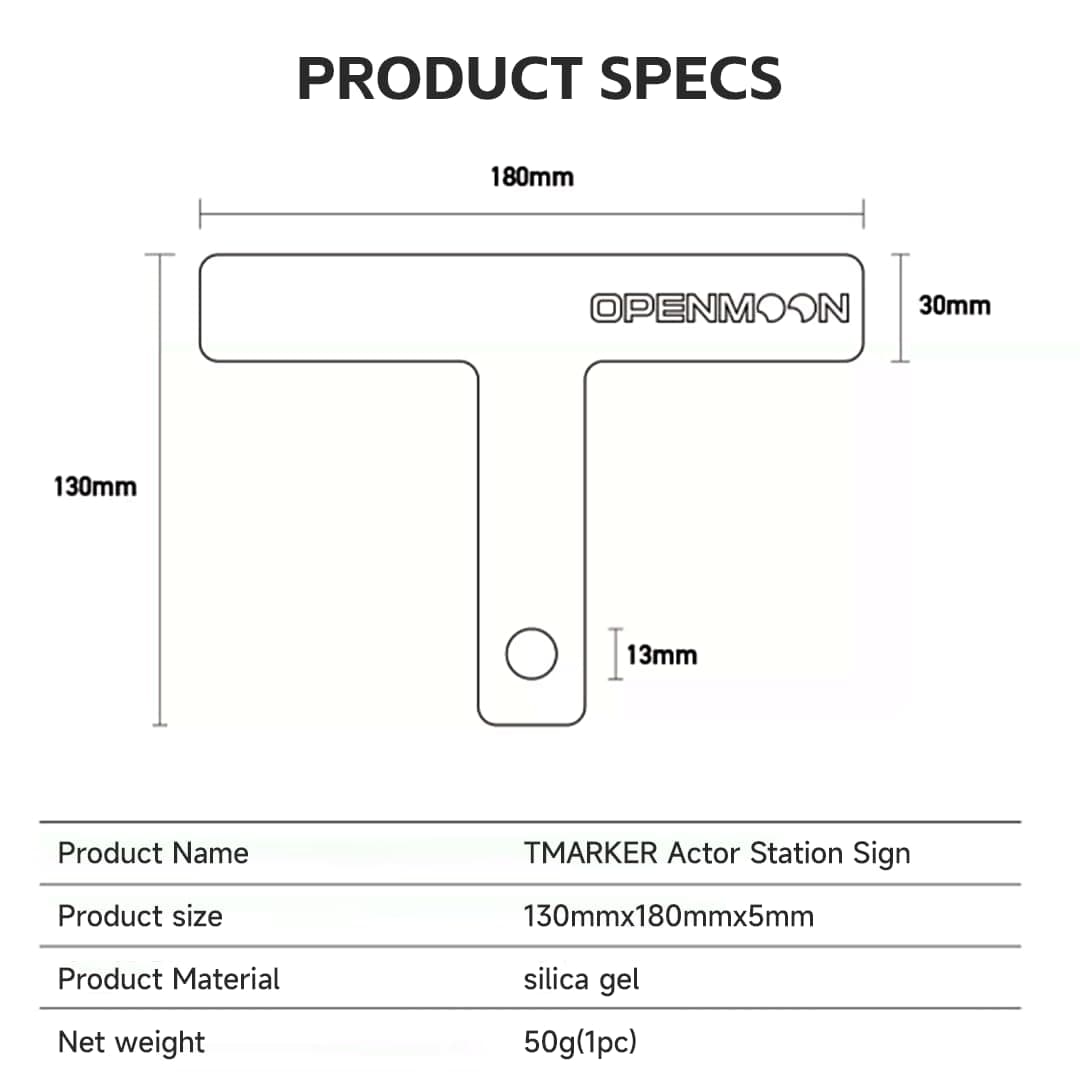 OPENMOON Camera Silicone T Marks for Actors (10 Colors)