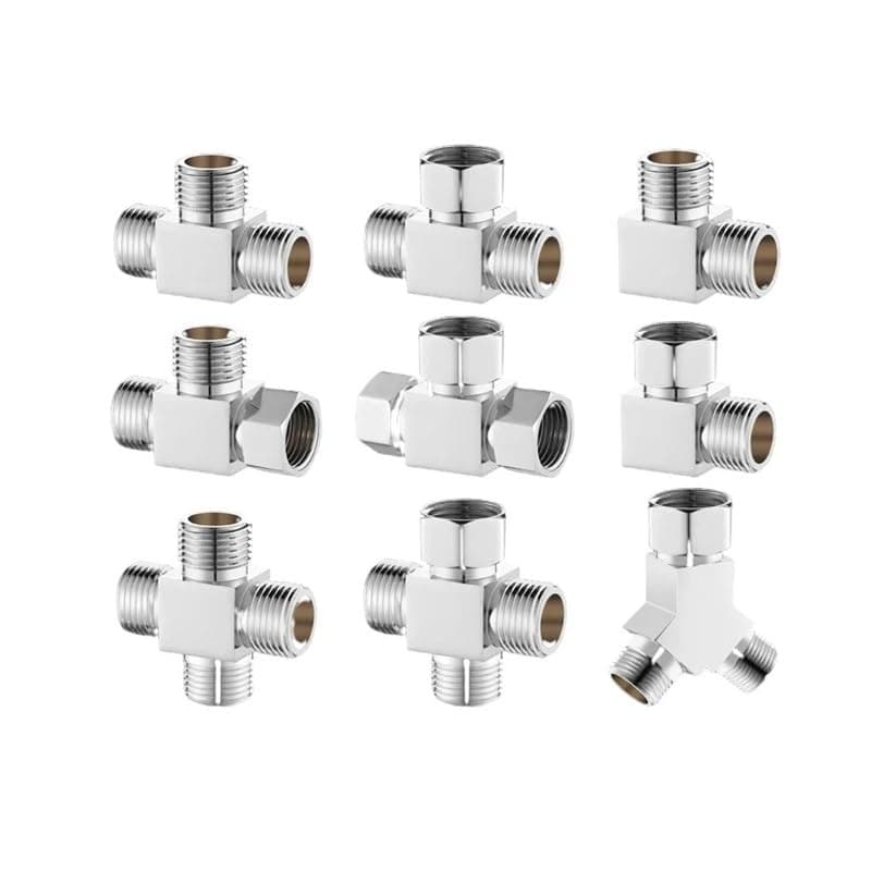 1pc All Copper Three-Way Water Separator Union 1/2 Faucet Three-Way Diverter one Inlet and Two Outlet Connector Water Pipe Fittings AUOQKQUT(Y-MHM)