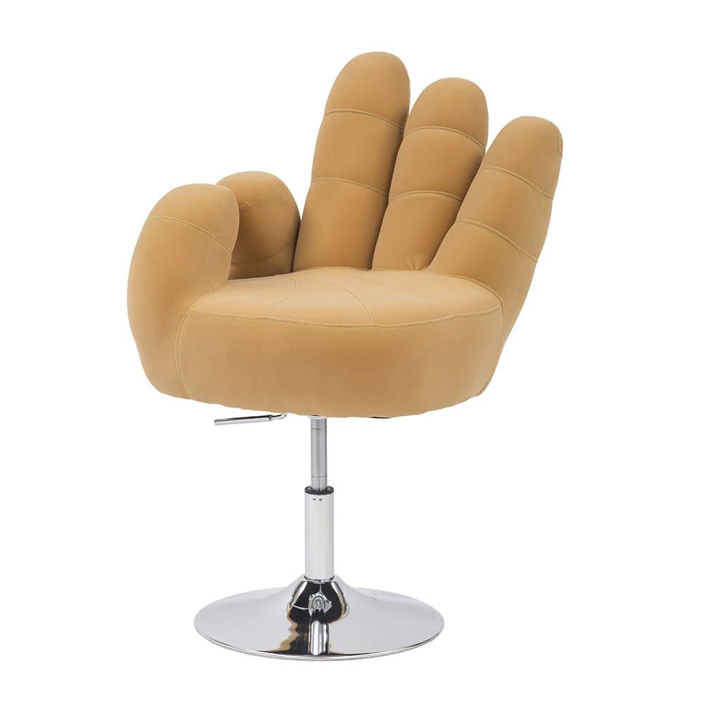 CRIBEL Hand Poltrona, Metallo Cromato, Microseta, Beige