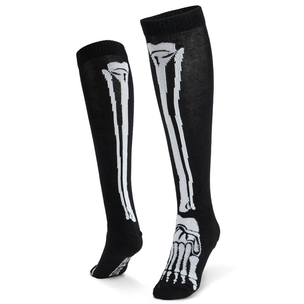 Skeleton Halloween Knee High Half Cushioned Athletic Running Socks Fun Running Socks by Gone For a Run, One Size
