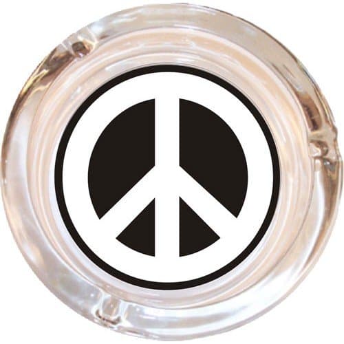 4" Peace Sign Glass Ashtray