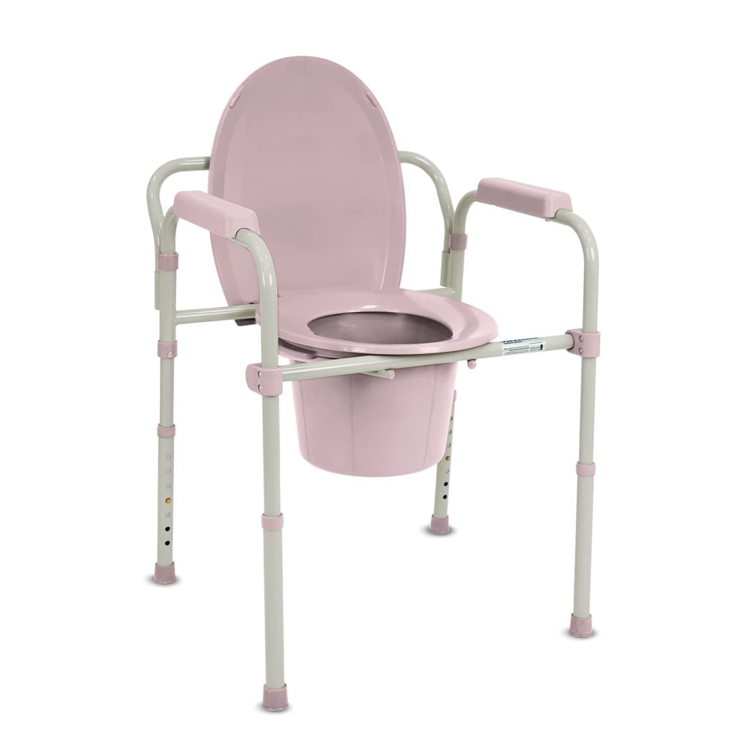 KosmoCareFolding Commode Chair with Long Bucket and Splash Guard
