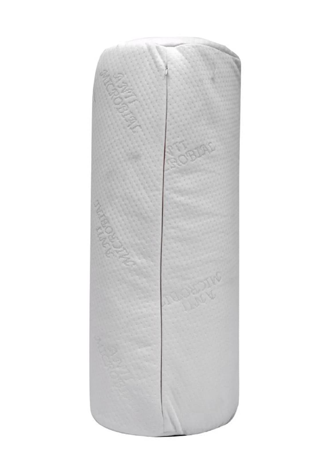 APPETINA Memory Form Neck Roll Pillow for Sleeping- Round for Cervical Support -White Memory Foam Bolster for, Spine, Lumbar Traction, Spondylosis Pain Relief Washable Bmboo Cover with Cover