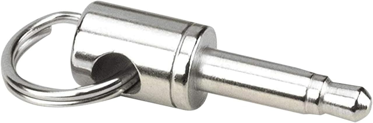 Secure Headphone Jack Adapter Keychain (Chrome 1-Pack) for iPhone 17, 17e, 16, 15 (USB-C) & 14, 13 (Lightning) - Anti-Loss 3.5mm Aux Dongle Holder for Keys & Backpacks