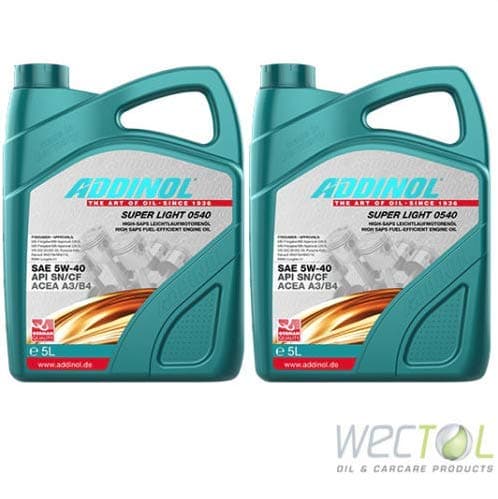 ADDINOL 2 x 5 (10) L Super Light 0540 5 W-40 Contract Dealer