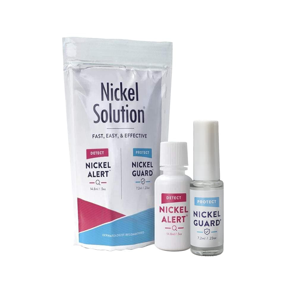 Nickel Solution – 1 Nickel Alert Testing Solution & 1 Nickel Guard Protective Coating, Perform 200+ Tests on Any Metal, Nickel Allergy Starter Kit by NoNickel