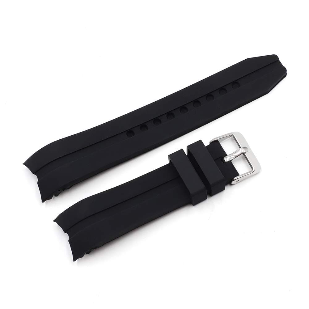 22mm Silicone Rubber Curved End Dive Watch Strap