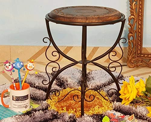 Onlineshoppee Foldable Side Table (Matte Finish, Brown)