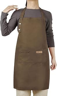 Button apron brown