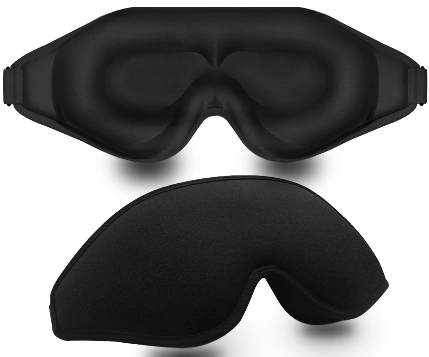 Sleep Mask, 3D Deep Contoured Eye Covers for Sleeping, 99% Block Out Light Eye Mask, Zero Pressure Cup Blindfold for Men Women, with Adjustable Strap for Sleeping, Yoga, Traveling (Black)