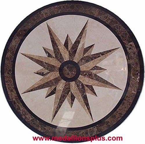 Star Light Waterjet Marble Medallion Floor Tile (36)