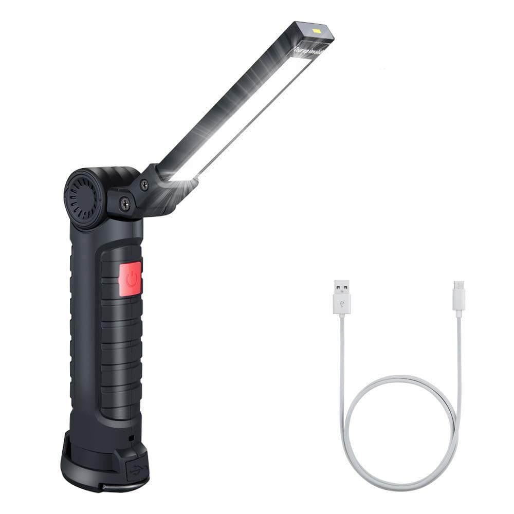 Rechargeable Work Light with Strong Magnetic Base ,360 Degree Rotation ,USB Rechargeable,Portable Cob LED Work Light Inspection Lamp for Car Truck Repair, Household and Emergency Use
