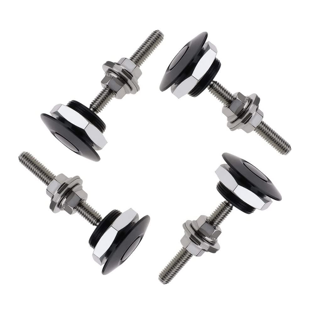 4Pack Quick Release Latch Lock Clip Push Button Bonnet Kit 1.25in/32mm Diameter Universal Aluminum Alloy Quick Latch Lock for Auto Car Bumper License Plate Hood or Various DIY(4Pack-Black)