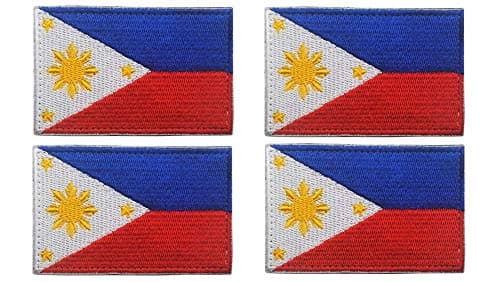Shanshan Patch Military Uniform Embroidery Philippines Flag for Hat Backpack Armband 2PCS (Color 3)