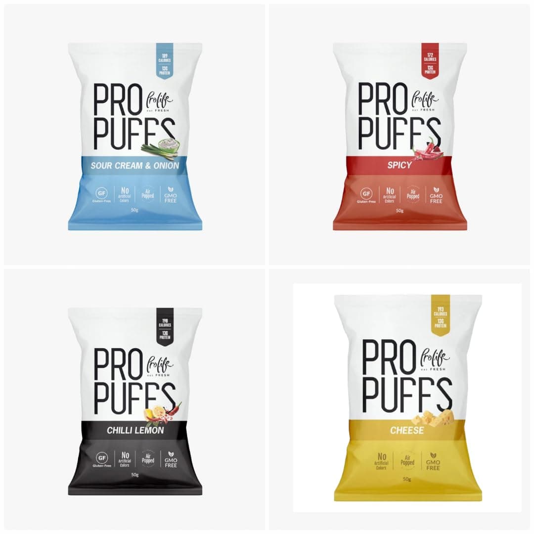 Pro Life Pro Puffs Chips Assorted Flavour (8 pieces in box)