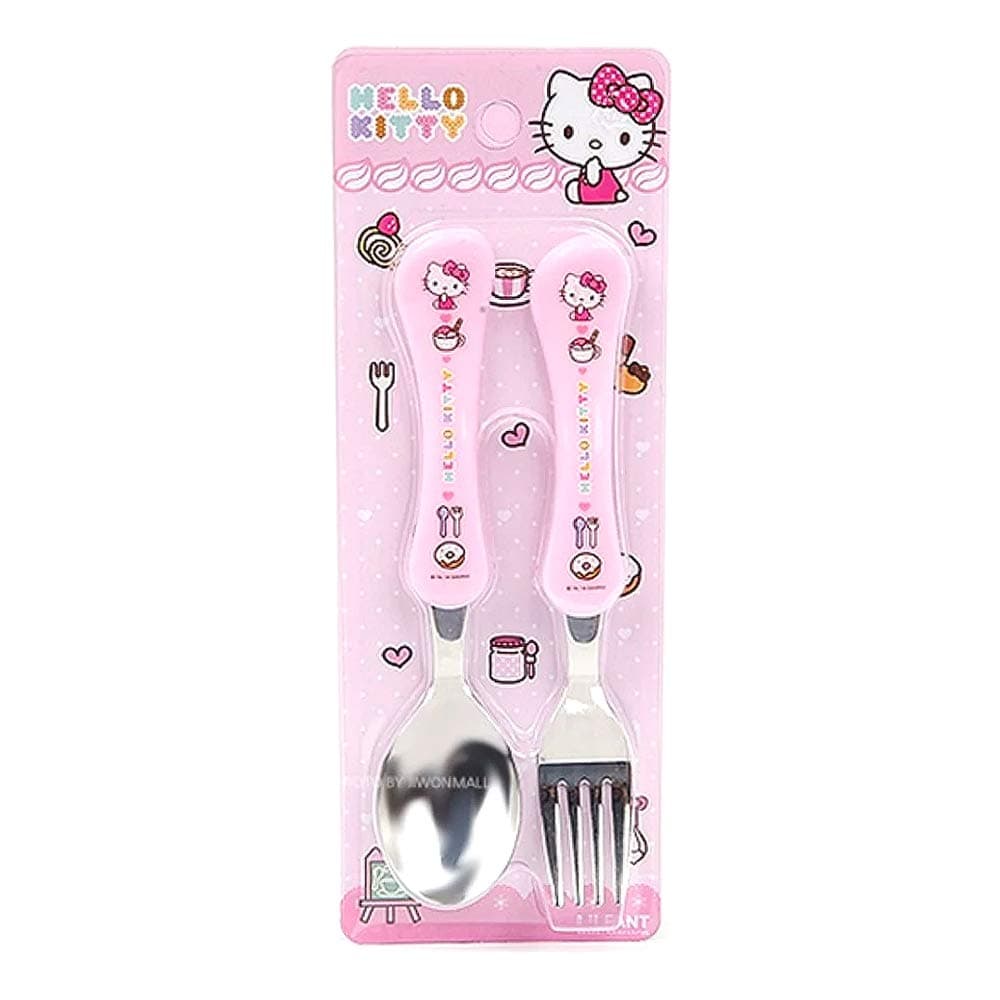 Hello Kitty Stainless Steel Utensil Silverware Spoon and Fork Set
