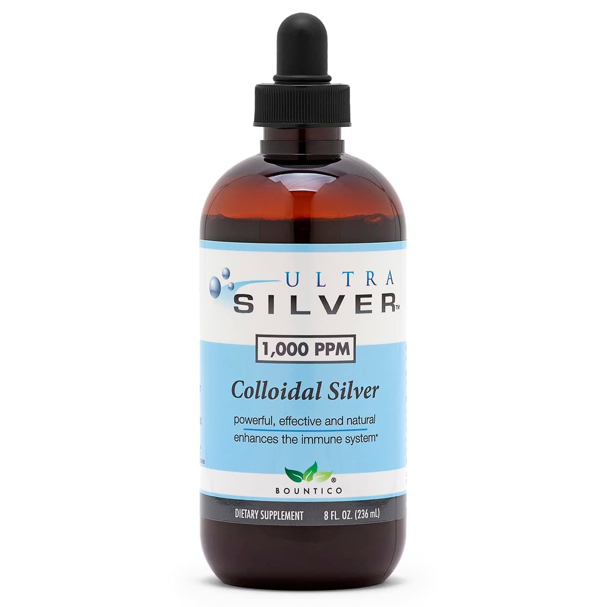 Colloidal Silver | 1,000 PPM, 8 Oz (236mL) | Mineral Supplement | True Colloidal Silver - with Dropper