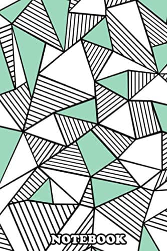 Notebook: Abstract Lines Colour Block Mint , Journal for Writing, College Ruled Size 6" x 9", 110 Pages