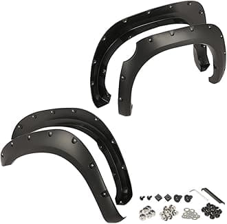 G-PLUS Pocket-Riveted Fender Flares, Compatible with Toyota Tundra 2007-2013, 4PCS Smooth Wheel Cover Protector Replacement Paintable Matte Wheel Arch Cover Trim 5054781AB/AH 55054780A