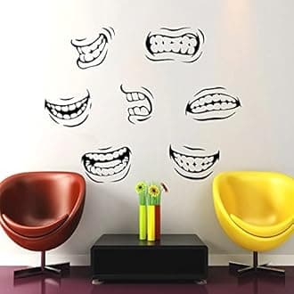 Housewares Wall Vinyl Decal Teeth Smile for Dental Clinic Home Art Decor Kids Nursery Removable Stylish Sticker Mural Unique Design for Any Room