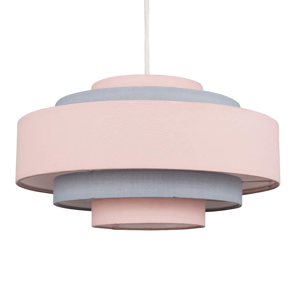 MiniSun | Modern 5 Tier Ceiling Light Shade in a Pink Finish | Pendant Lights, Home Décor & Improvement Essential | Includes 6W GLS Bulb [3000K Warm White] | 35cm Shade Width